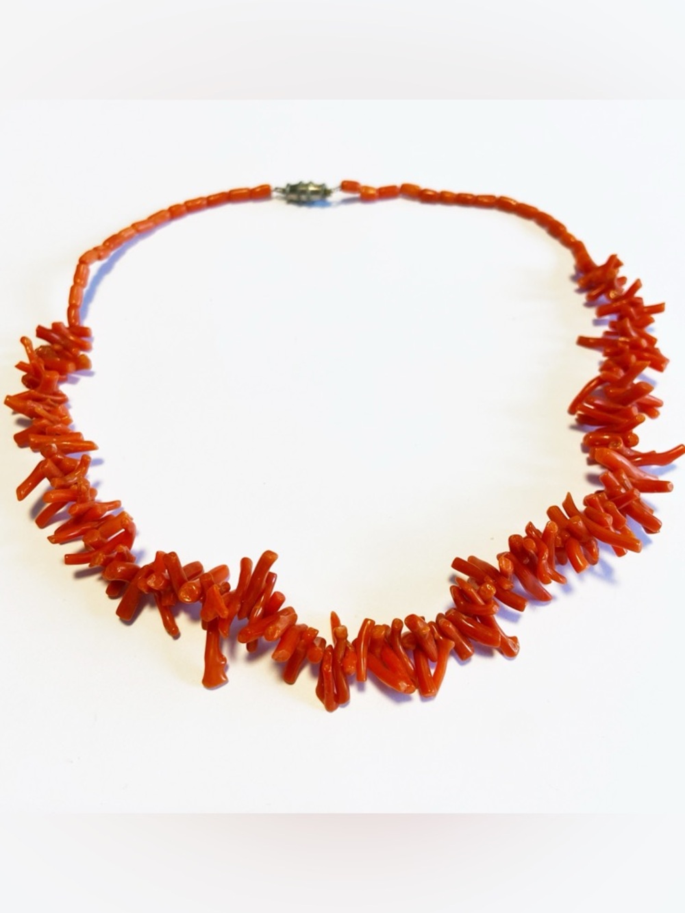 Vintage Red Branch Coral Necklace 16”